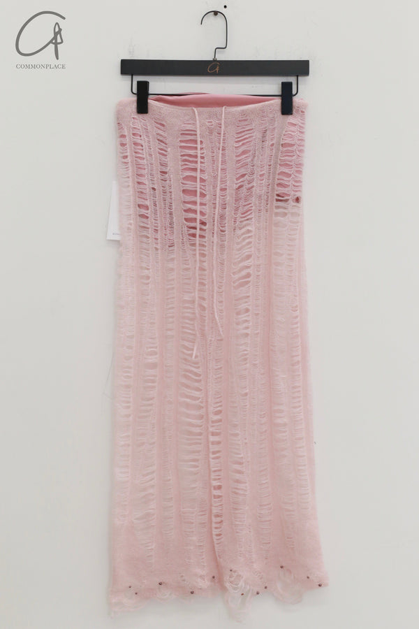 RUI ZHOU 24 autumn and winter beaded floating line skirt RUI-RAW24KN03-FEN pink